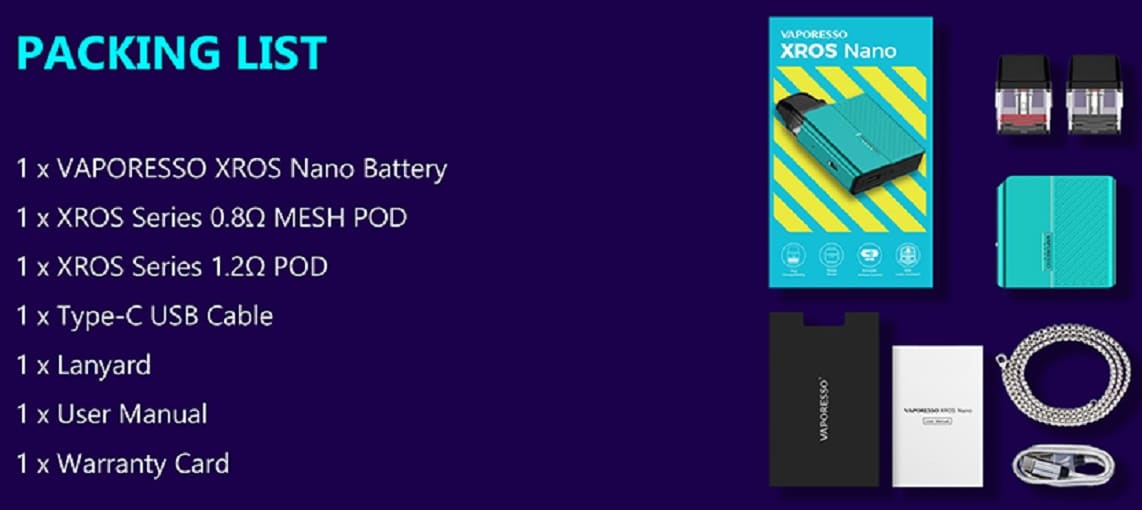 Vaporesso xros nano kit 1 vaporesso xros nano pod kit $18. 99
