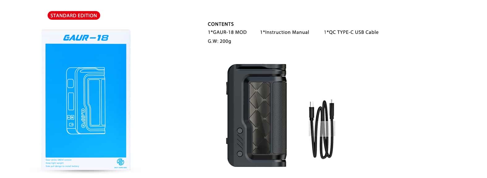 Vandy vape gaur 18 box mod vandy vape gaur-18 mod $34. 59