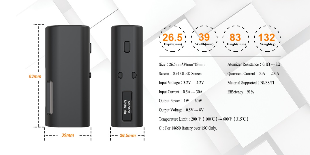 Ambition mods x rss mods onebar mod ambition mods onebar 60w mod $64. 99