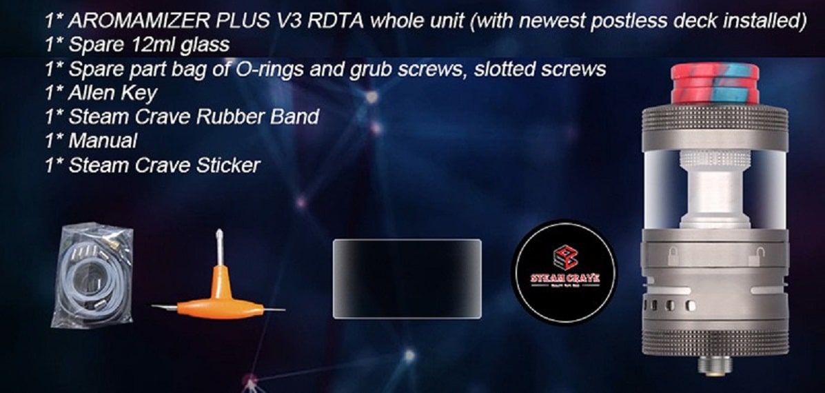Steam crave aromamizer plus v3 30mm rdta steam crave aromamizer plus v3 rdta $28. 99