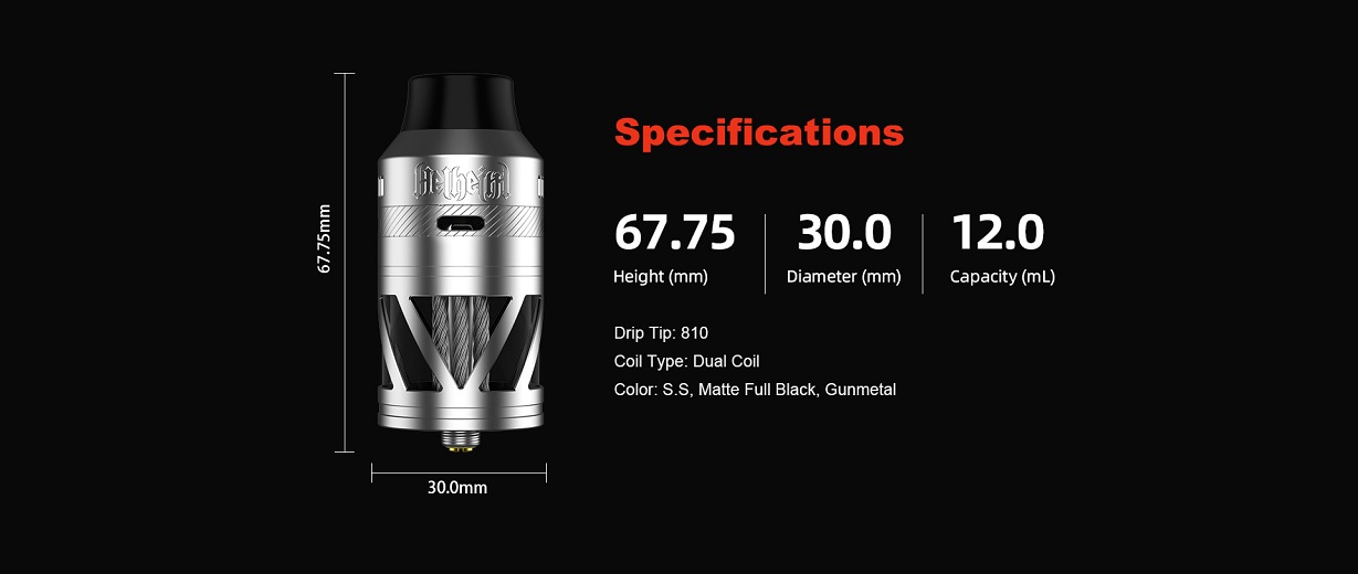 Hellvape helheim s30 rdta 30mm hellvape helheim s30 rdta $34. 99