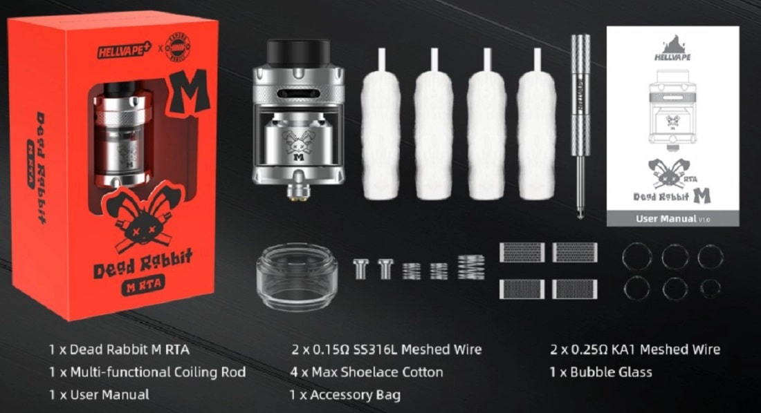 Hellvape dead rabbit m rta 27mm hellvape dead rabbit m rta $21. 65
