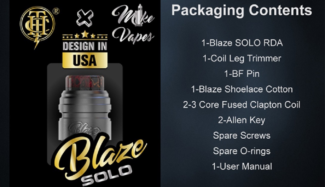 Thc blaze solo 24mm rda thunderhead creations blaze solo rda $19. 49