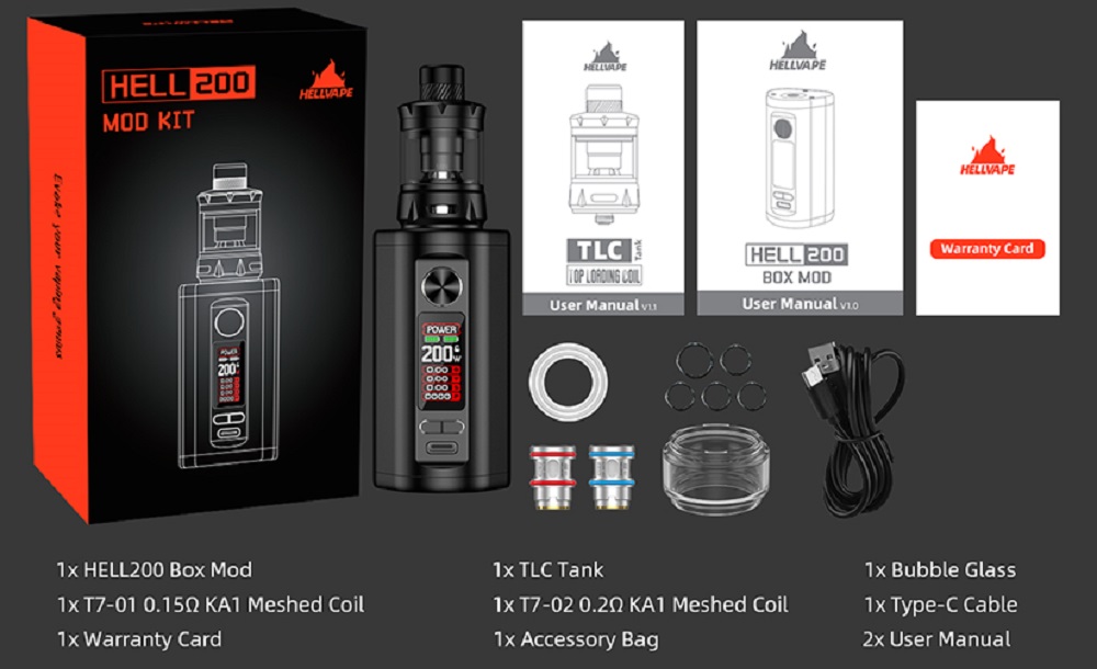Hellvape hell200 200w kit hellvape hell200 mod $34. 89 | 200w kit $49. 99