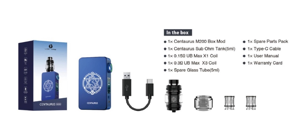 Lost vape centaurus m200 starter kit lost vape centaurus m200 mod $32. 90 | starter kit $44. 70