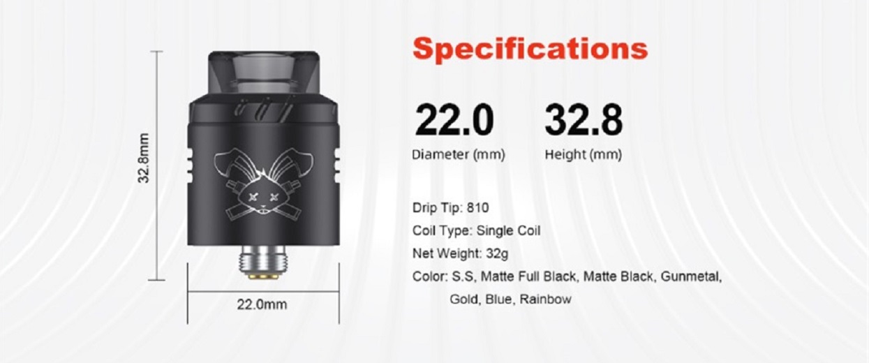 Hellvape dead rabbit solo 22mm rda hellvape dead rabbit solo rda $15. 99