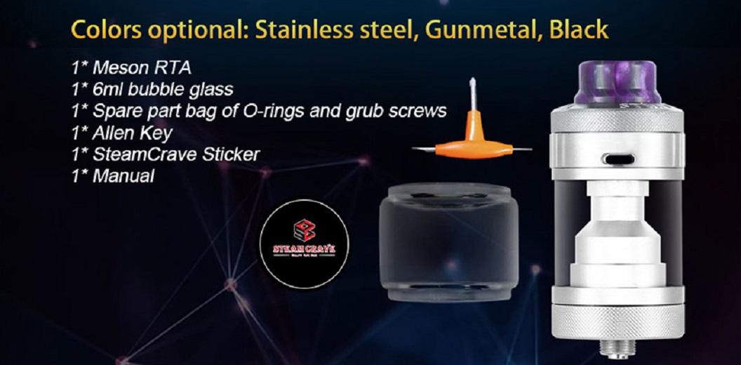 Steam crave meson rta steam crave meson 25mm rta $28. 99