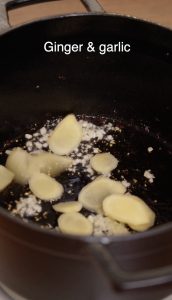 saute ginger and garlic