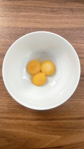 egg yolk with salt and garlic
