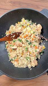 mix and stir fry rice with all ingredients