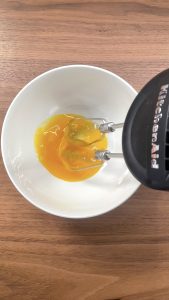 mix egg yolk salt and garlic 2