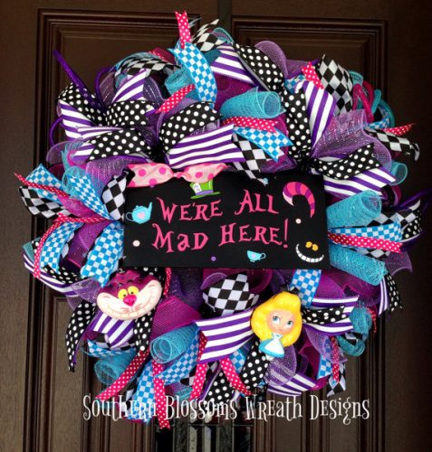 Alice in Wonderland wreath