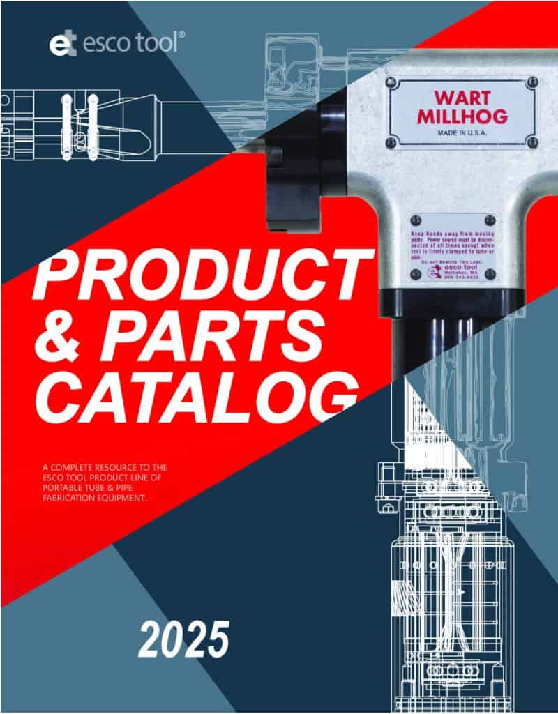 Heavy-duty MILLHOG portable tube end prep tool, model with boiler mounting capacity, for pipe sizes.