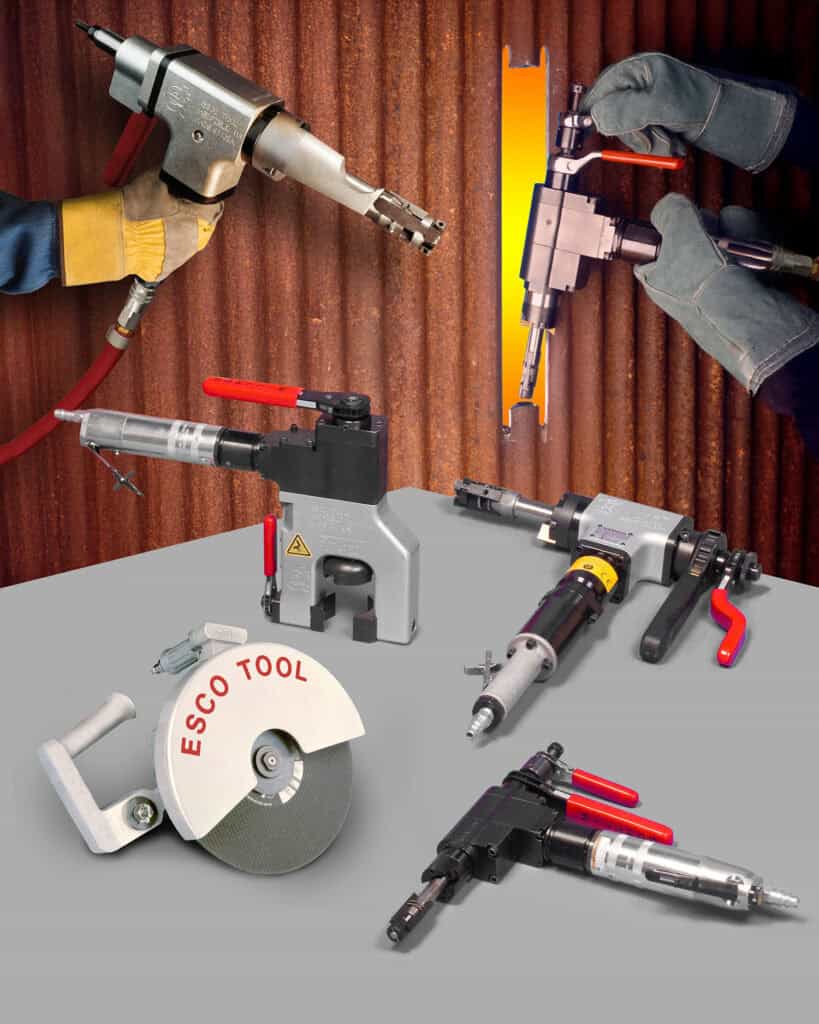 1. Portable MILLHOG tube and pipe end prep tools with model, size capacity, mounting, and boiler compatibility.