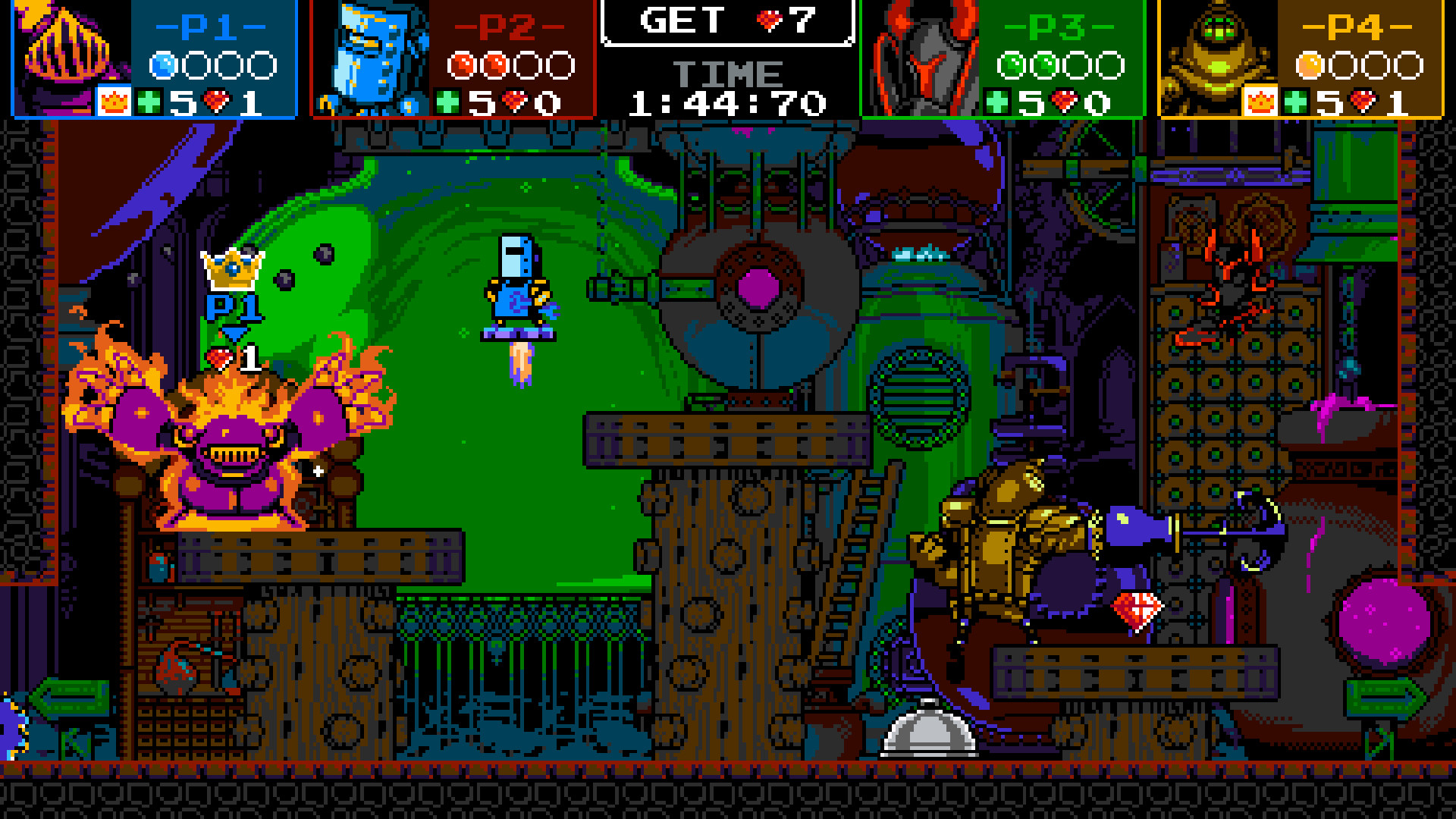 A screenshot from Shovel Knight: Showdown on PC