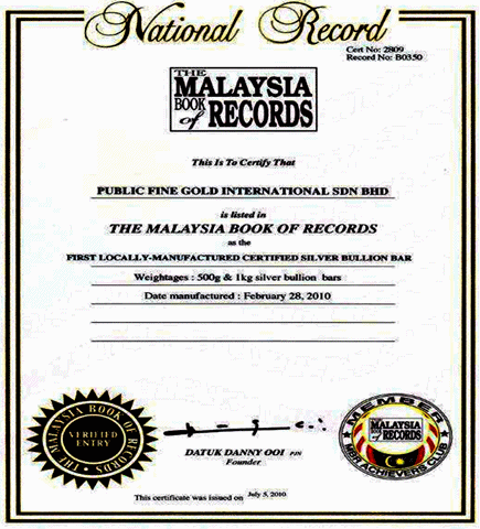 public gold pengeluar jongkong perak pertama malaysia