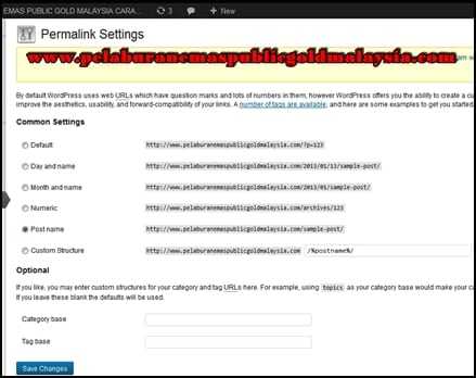 setting permalink wordpress