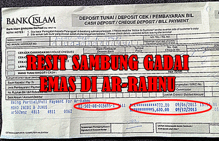 resit sambung gadai emas