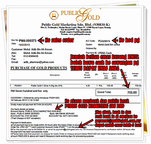sales order beli emas public gold