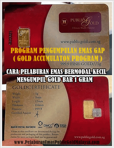 cara pelaburan emas modal kecil gold bar 1 gram