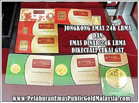 emas dikecuali cukai gst