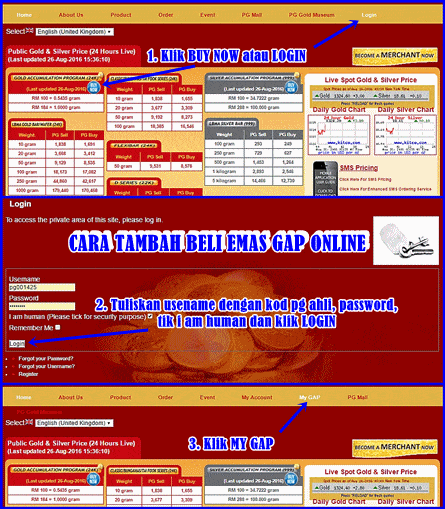 cara tambah beli emas gap