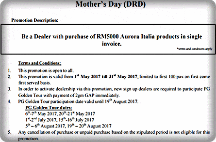 Promosi Aurora Italia