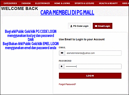 cara membeli di pg mall