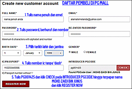 daftar pembeli pg mall