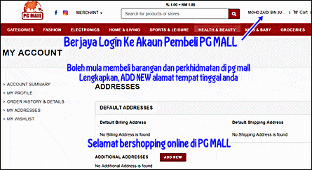 membeli barang pg mall