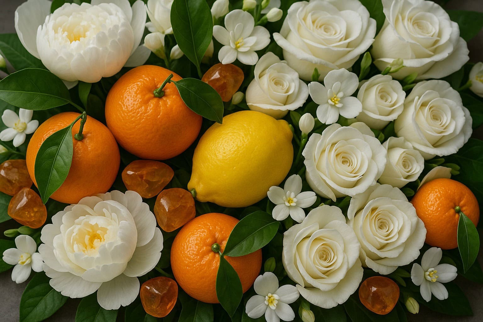 Tangerine fruit and blossoms – bright citrus ingredient used in modern perfumery for its fresh, juicy aroma  