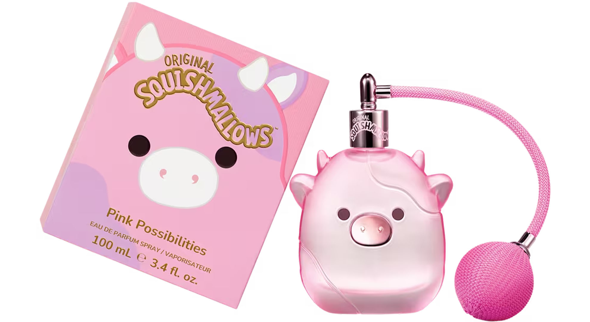 Squishmallows Pink Possibilities fragrance bottle