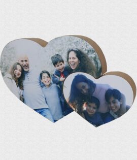 בלוק עץ לב חיבוק