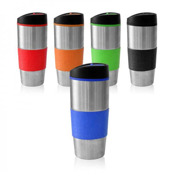 הפוך - כוס תרמית לקפה נירוסטה שרוול סיליקון