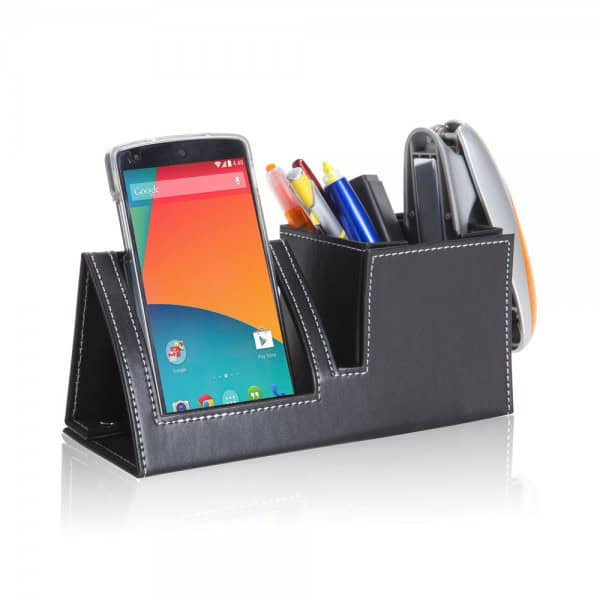 מעמד שולחני דמוי עור משולש