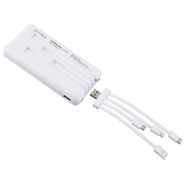 ⁦מטען נייד 10,000mAh הכולל 4 כבלים נשלפים 2 פנסי לד וצג דיגיטלי⁩ – תמונה ⁦2⁩