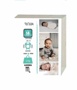 תעודת לידה מעוצבת 3 תמונות | תעודת לידה לתינוק שנולד