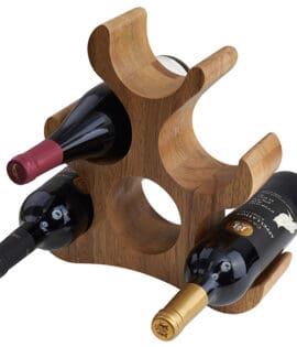 מעמד עץ ל 6 בקבוקי יין