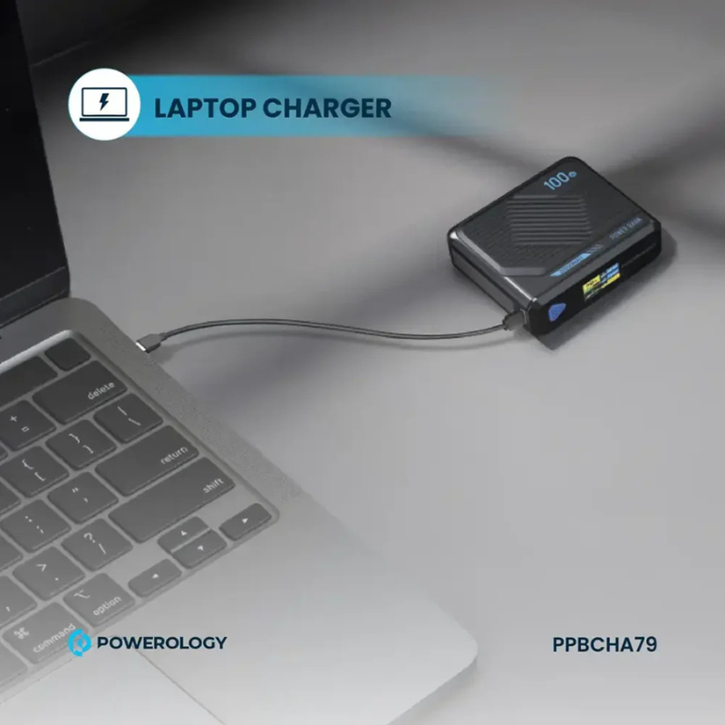 Powerology Ultra-Mini 20000mAh Power Bank 100W PD with 15W MagSafe Wireless Charging – Black - Image 6
