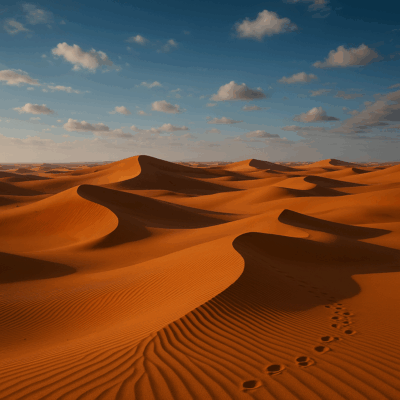 Bild der Wüste mit dem einfachen Prompt: "Erstelle ein bild der Wüste"