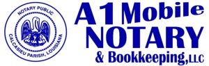 Louisiana Notary & Official Resources 1 A1 Mobile Notary logo, Lake Charles LA