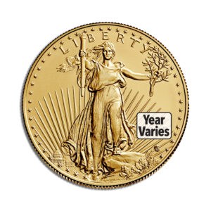 Gold american eagle coin for investment and collection, featuring iconic design and 1-ounce pure gol.