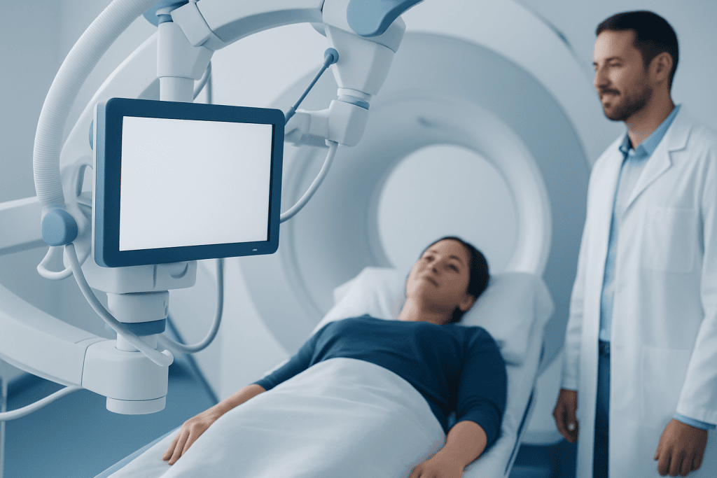 Patient undergoing MRI scan at Acibadem Hospital for neurological assessment.