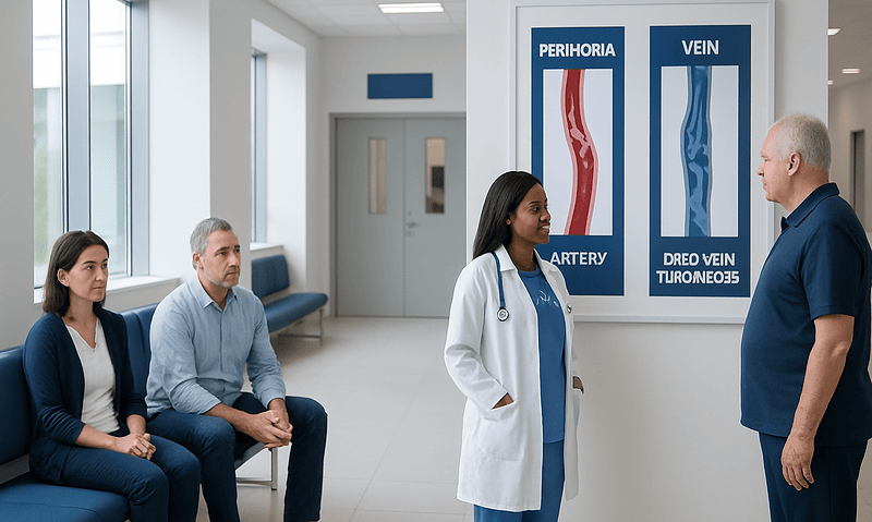 Medical consultation on peripheral artery disease and deep vein thrombosis.