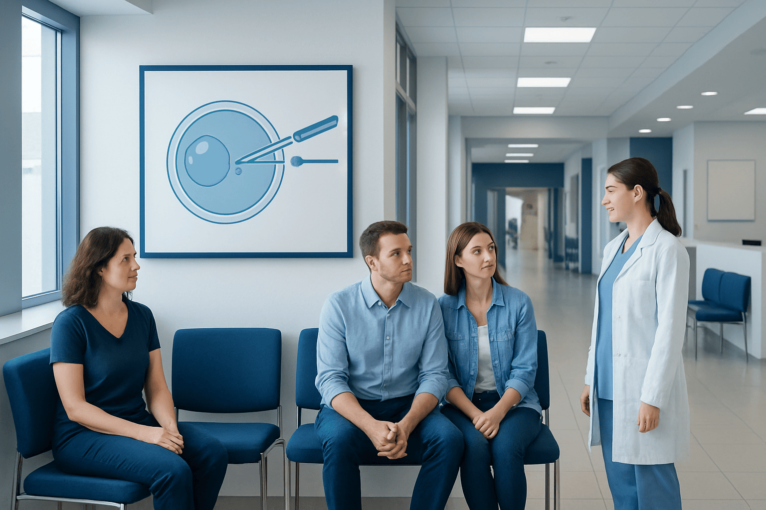 Patients waiting for IVF consultation at Acibadem Hospital.