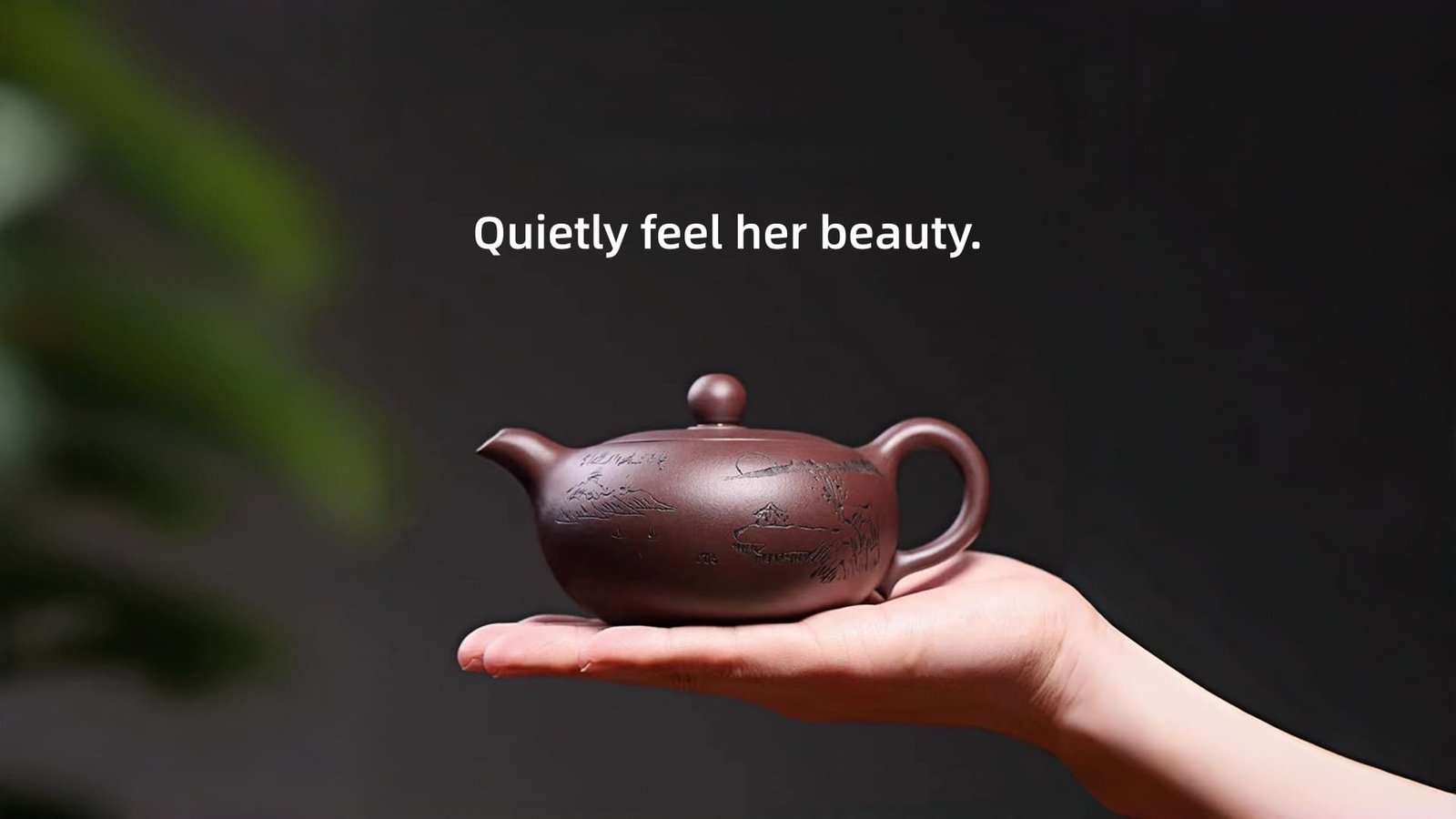 Shanshui flat jade teapot