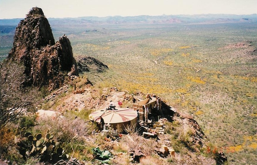 Beautiful view of Arizona desert with Bighorn Sheep habitat and scenic mountain backdrop.