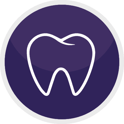 Logo of Hewett's Dental Clinic featuring a stylised tooth icon on a purple background, representing dental care services in Brighouse, Huddersfield, Halifax, and Bradford.