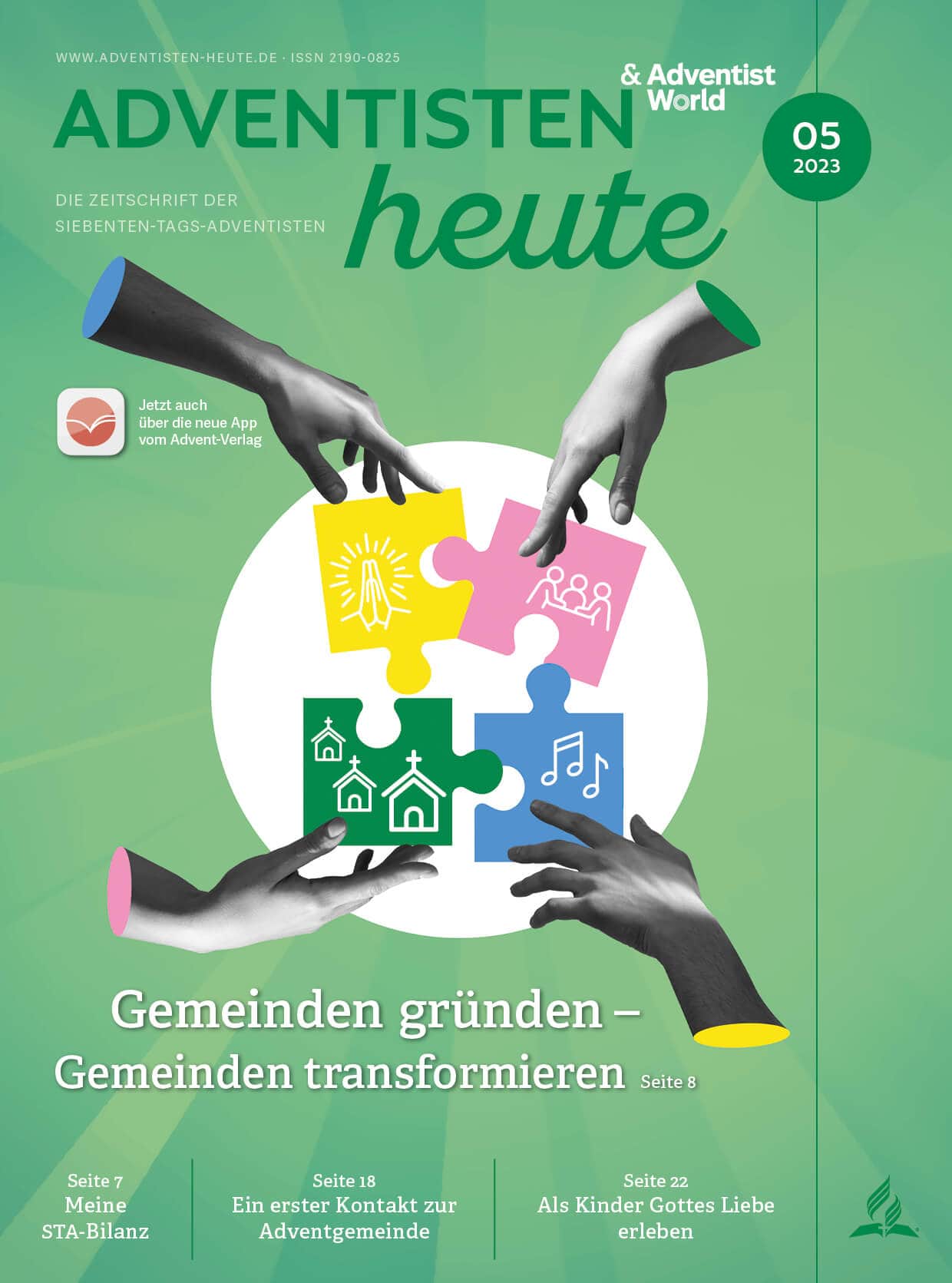 Vielfältige Advent-Verlag Zeitschrift "Adventisten heute" für Christen, Gemeinden und Familien, bietet Inspiration, Mitarbeit, Glauben und Gemeinschaft im Kontext von Advent- und Apostolischem Glauben.