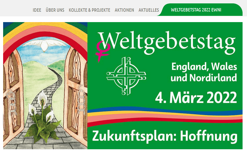Mut zur Hoffnung, Friedenssymbol, Weltgebetstag 2022, England, Wales, Nordirland, ökumenisches Gebet, christliche Bewegung, nachhaltige Spiritualität, Evangelischer Weltgebetstag 2022.